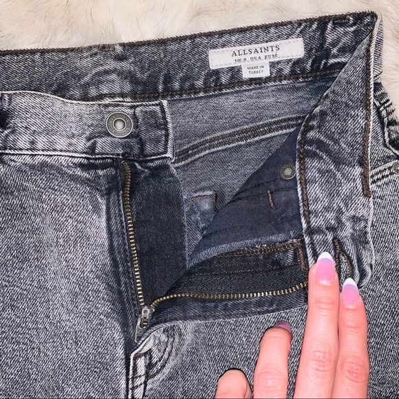 All Saints Denim Skirt I’m Washed black size 4 - Picture 3 of 11